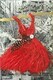 Red Fairy Dress with Polka Dot Feather, SOLD