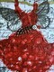 Red Feathered Fairy Dress SOLD