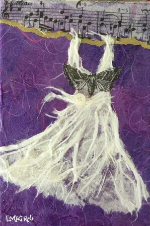 White Fairy Dress on Purple SOLD